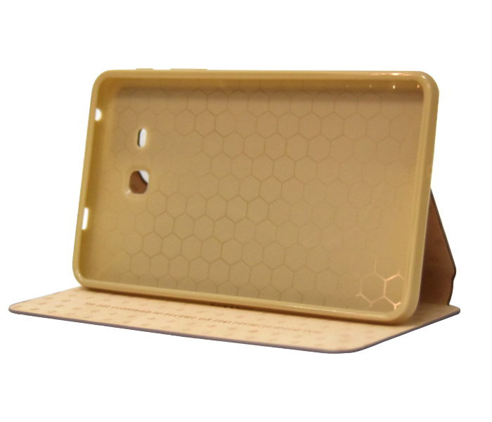 Mykaku Leather Flip Case Cover For Samsung Galaxy Tab A T280 T285 - Beige 3 in UAE