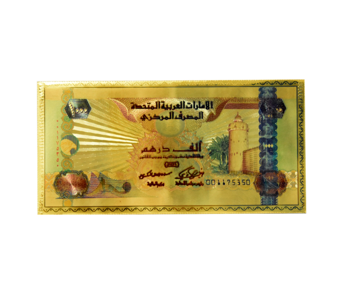 24K 25 Pieces Gold Plated Waterproof 1000 AED Money Envelope 1 in UAE