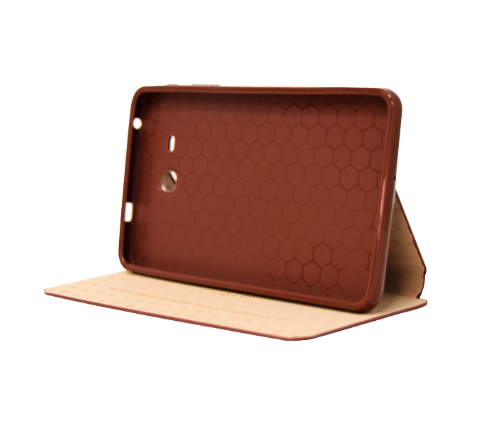 Mykaku Leather Flip Case Cover For Samsung Galaxy Tab A T280 T285 - Brown 3 in UAE