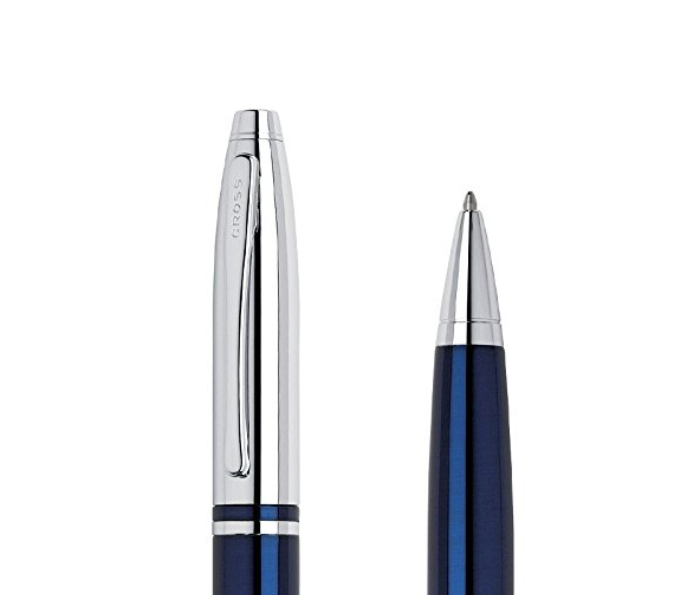 Cross Calais Chrome and Blue Lacquer Ballpoint Pen - Blue 3 in UAE