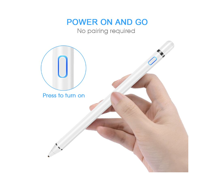 Multipurpose Touch Screen Stylus Pen Smart Pencil Digital Compatible iPad and Most Tablet - White 1 in UAE
