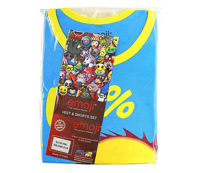 Emoji EMJIWCS1A 10 Years Vest and Shorts Set - Blue 1 in UAE