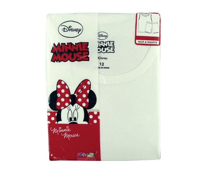 Disney MNWIS1 Minnie Mouse Vest and Shorts Set for 6 Year Kids - White 1 in UAE