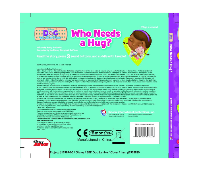 Disney Doc McStuffins - Who Needs a Hug Sound Book 3 in UAE