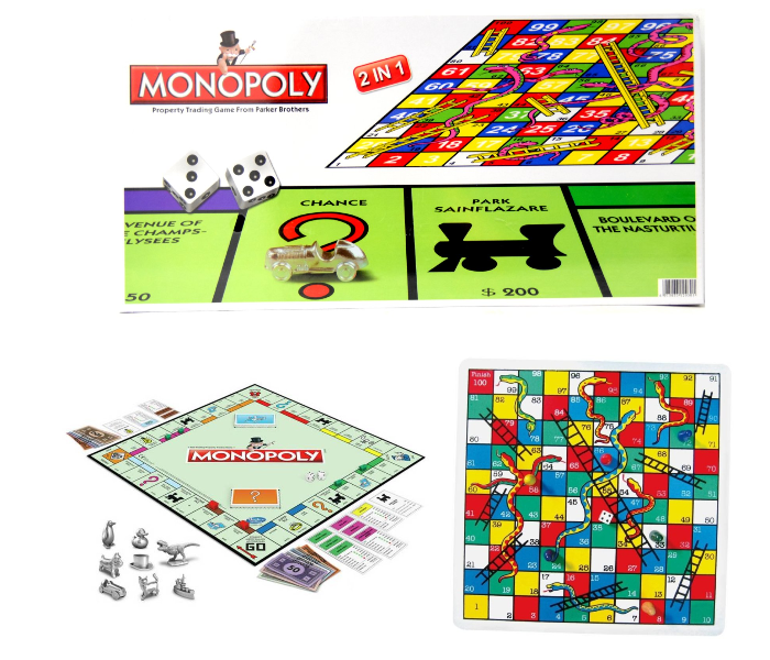 2 in 1 Monopoly and Snakes and Ladders Board Game 1 in UAE
