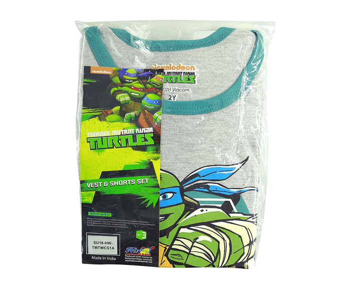 Nickelodeon TMTWCS1A 6 Years Vest and Short Set - Grey 1 in UAE