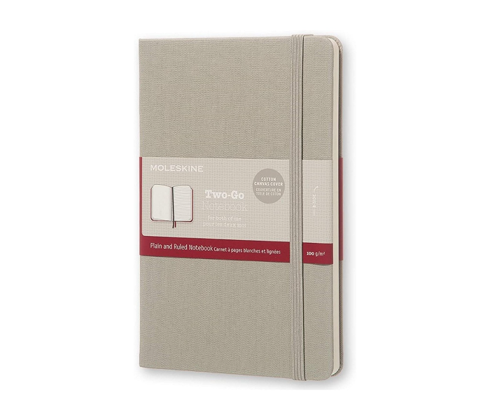 Moleskine 144 Pages Medium Two Go Textile Hard Cover Notebook - Ash Grey 1 in UAE