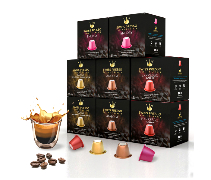 Swiss Presso 8 boxes of 80 capsules Compatible for Nespresso and Espresso 1 in UAE