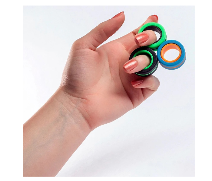 Stress Relief Magnetic Rings Fidget Spinner Toy 3 in UAE