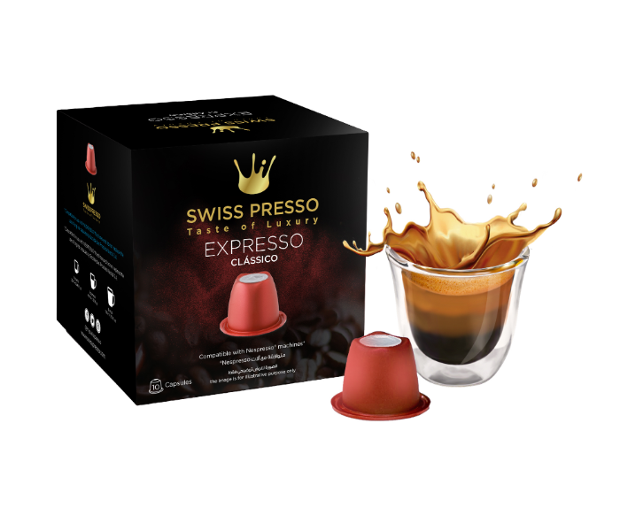 Swiss Presso 1 box of 10 capsules Compatible for Nespresso and Espresso 1 in UAE
