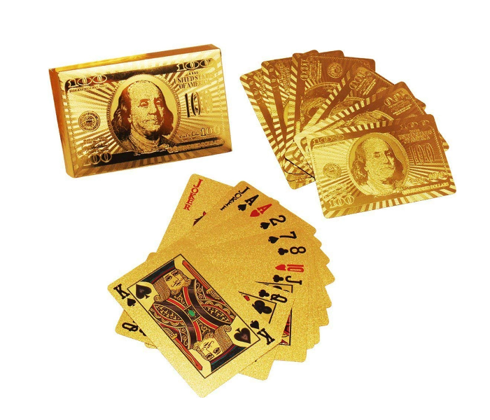 100 Dollar Waterproof Gold Foil Plated Playing Cards 1 in UAE