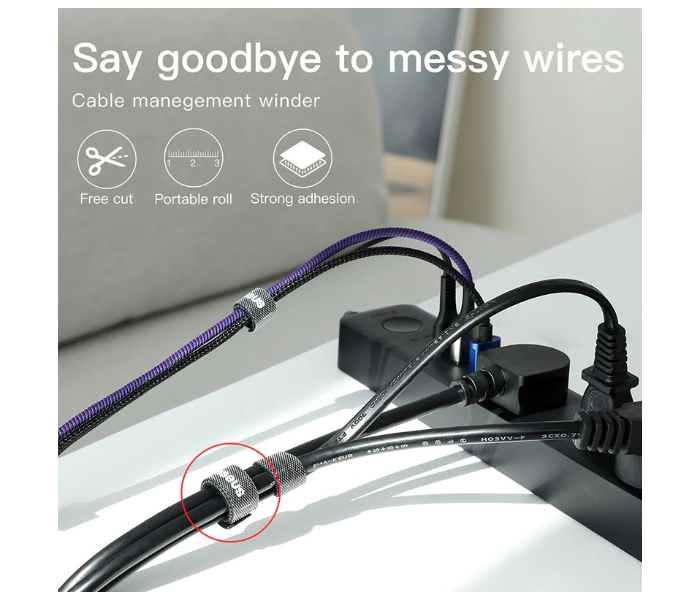 Baseus Cable Organizer Wire Winder USB Cable Management Charger Protector For iPhone Mouse Earphone Cable Winder 0.5M - Black 3 in UAE
