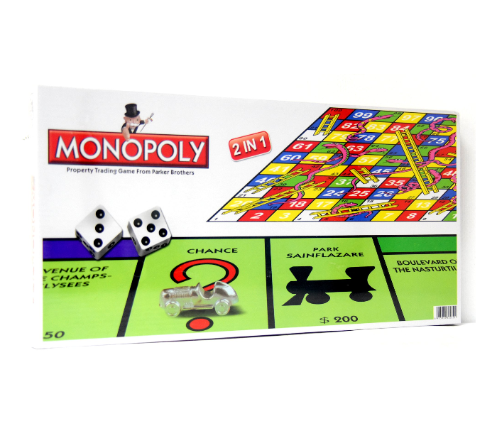 2 in 1 Monopoly and Snakes and Ladders Board Game 2 in UAE