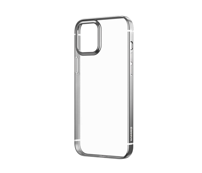 Baseus Premium Plating Phone Case For iPhone 12 Mini Transparent Back Case Soft TPU Case Cover Coque Shell - Black 1 in UAE