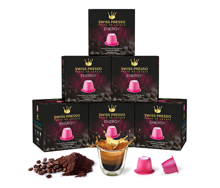 Swiss Presso 60 Energy Capsules Compatible for Nespresso and Espresso 1 in UAE