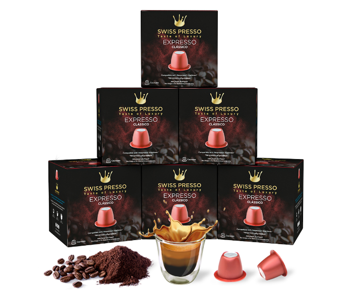 Swiss Presso 60 Expresso Capsules Compatible for Nespresso and Espresso 1 in UAE
