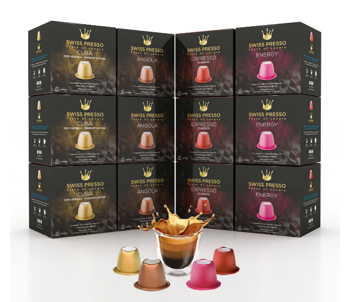 Swiss Presso 12 boxes of 120 capsules Compatible for Nespresso and Espresso 1 in UAE