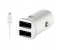 HeatZ ZCCS10 Dual Port Smart Fast Car Charger with Micro USB Cable - White 1 in UAE