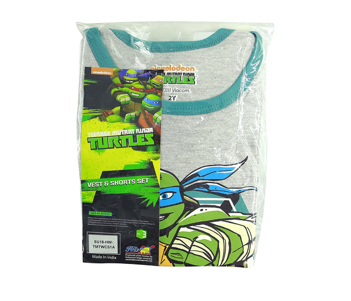 Nickelodeon TMTWCS1A 12 Years Vest and Short Set - Grey 1 in UAE