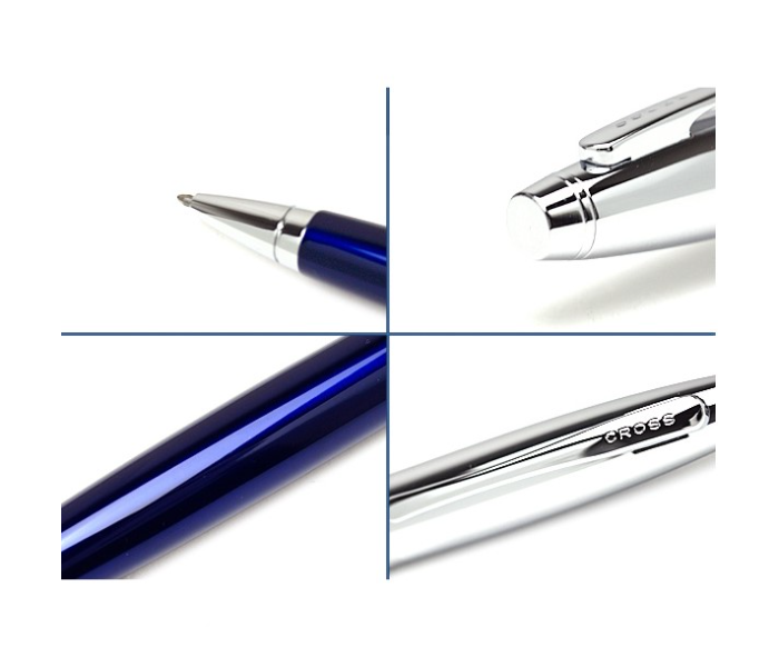 Cross Calais Chrome and Blue Lacquer Ballpoint Pen 2 in UAE