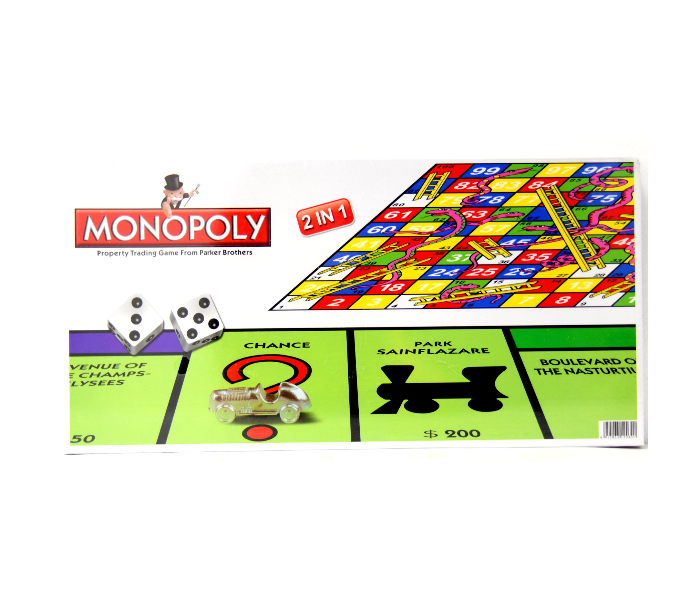2 in 1 Monopoly and Snakes and Ladders Board Game 3 in UAE