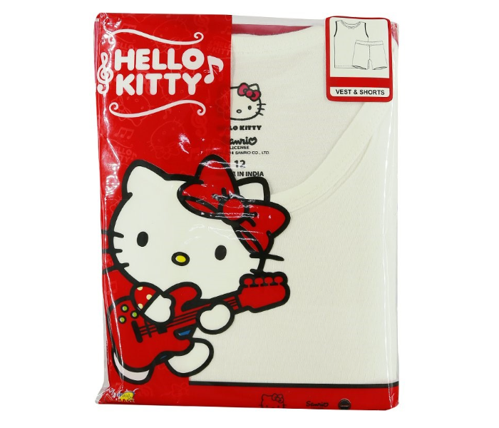 Hello Kitty HKWIS1 Vest and Shorts Set for 8 Year Kids - White 1 in UAE