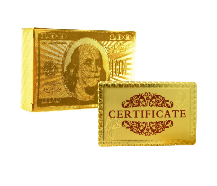 100 Dollar Waterproof Gold Foil Plated Playing Cards 2 in UAE