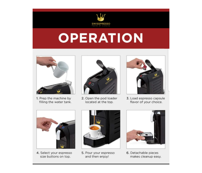 Swiss Presso 1 box of 10 capsules Compatible for Nespresso and Espresso 2 in UAE