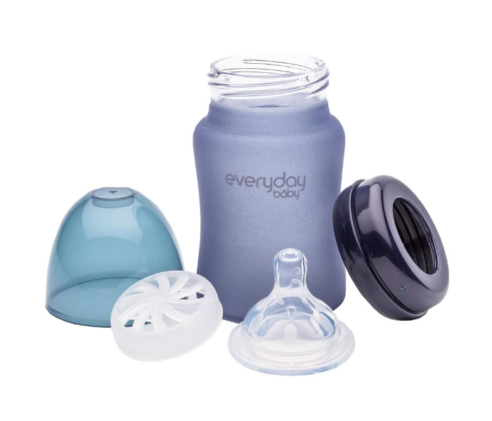 Everyday Baby 150ml Glass Heat Sensing Baby Bottle - Blueberry 2 in UAE