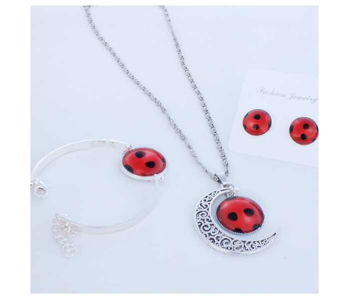 Fashion Cute Ladybug Necklace With Round Pendant For Women - Red 1 in OMAN