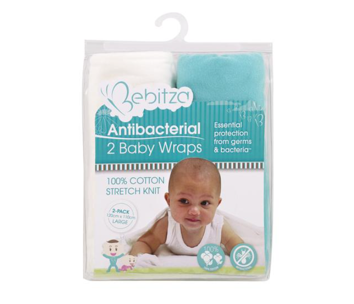 Bebitza Pack of 2 Antibacterial Baby Wraps - Green 1 in UAE