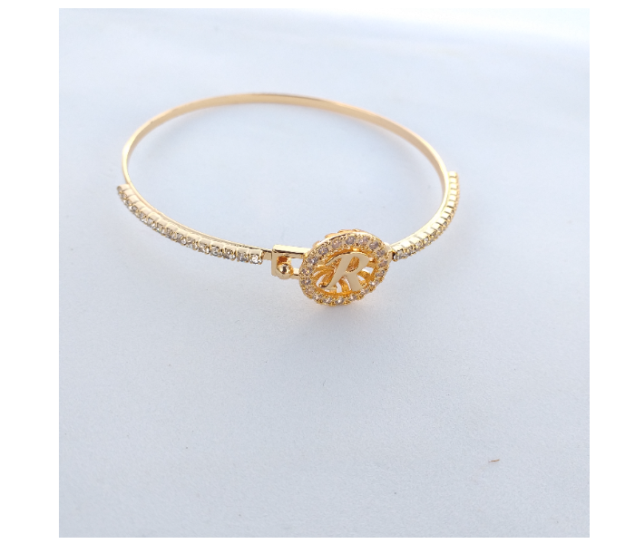Gold Plated Bracelet With Alphabet R - Golden 1 in OMAN