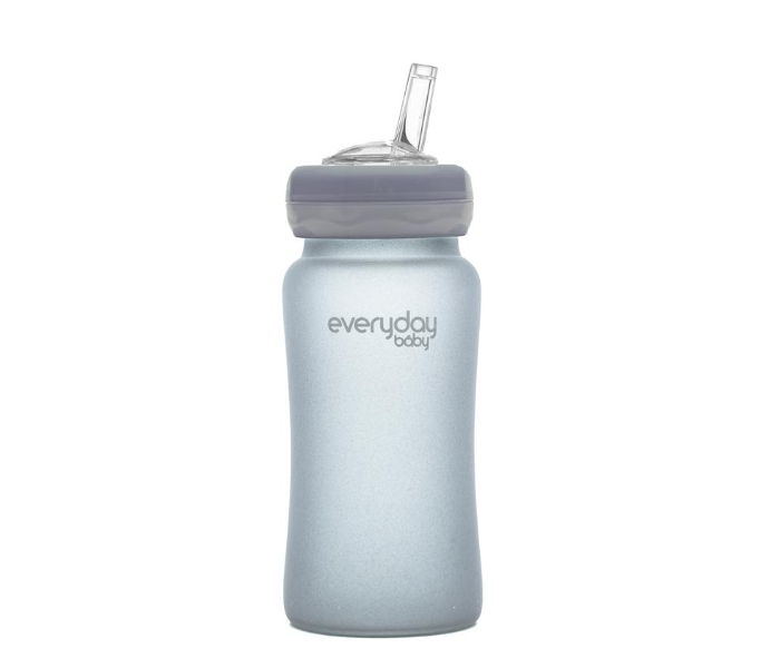 Everyday Baby 240ml Glass Straw Bottles - Grey 2 in UAE