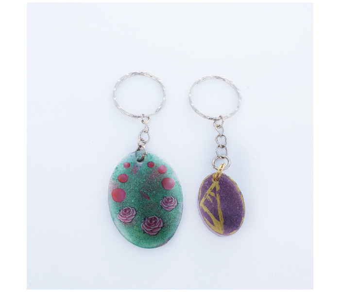 Fashionable Oval Shape 2 Pcs Medal Keychain 1 in OMAN
