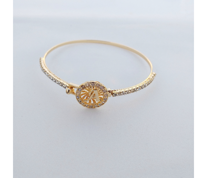 Gold Plated Bracelet With Alphabet A - Golden 1 in OMAN