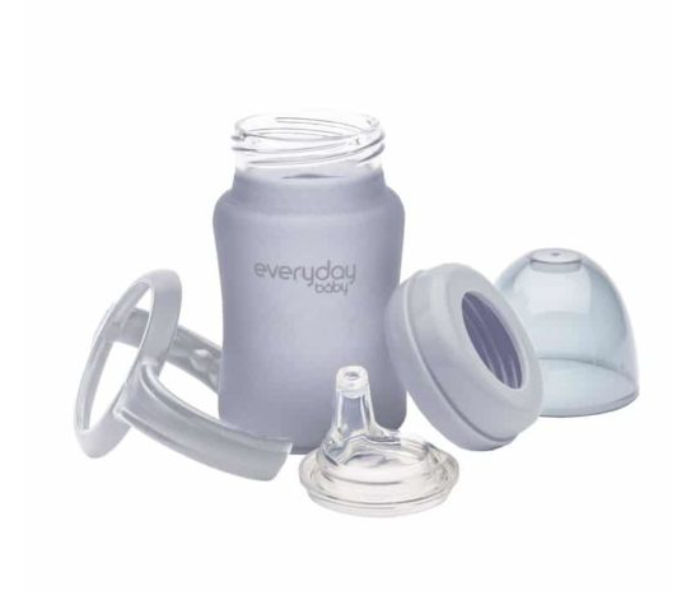 Everyday Baby 150ml Glass Sippy Cup Shatter Protected - Grey 3 in UAE
