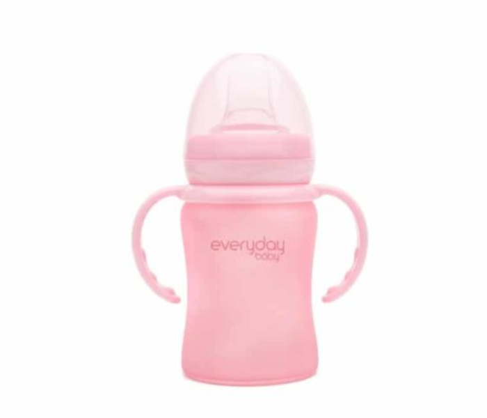 Everyday Baby 150ml Glass Sippy Cup Shatter Protected - Rose Pink 1 in UAE