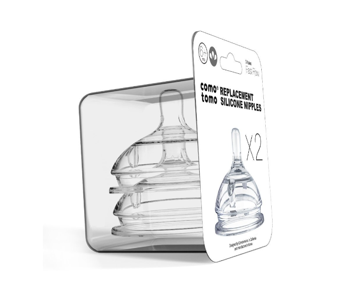 Comotomo Pack of 2 Fast Flow Natural Teat Silicone Nipples 3 in UAE