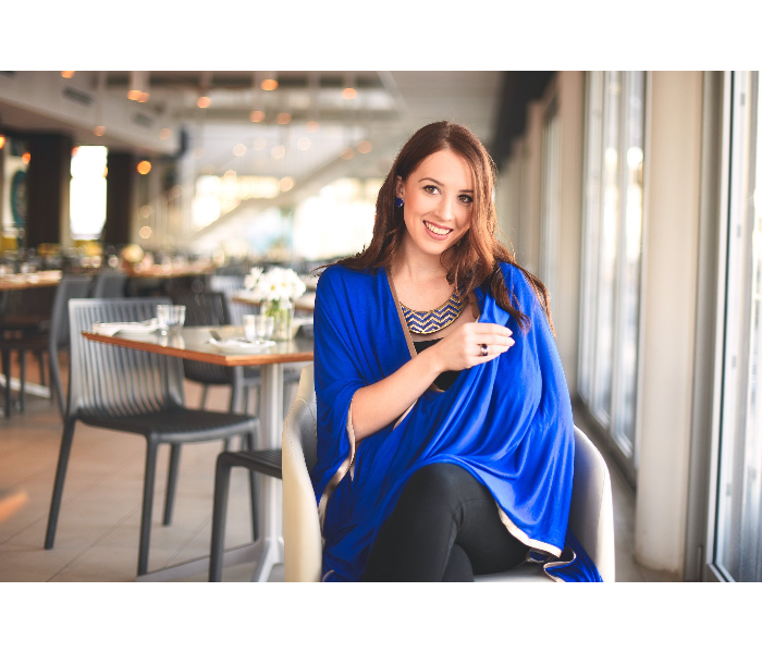 Bebitza Breastfeeding Blanket - Cobalt Blue 2 in UAE
