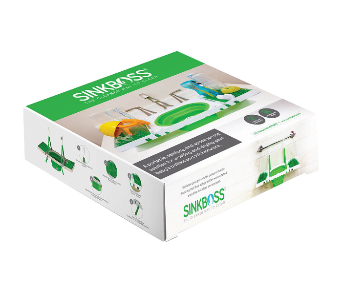SinkBoss Portable Sink and Drying Rack - White and Green 4 in UAE