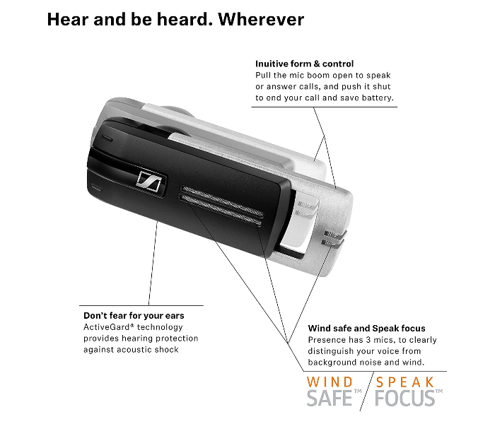 Sennheiser Presence Bluetooth Headset - Black 3 in OMAN