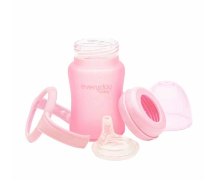 Everyday Baby 150ml Glass Sippy Cup Shatter Protected - Rose Pink 3 in UAE