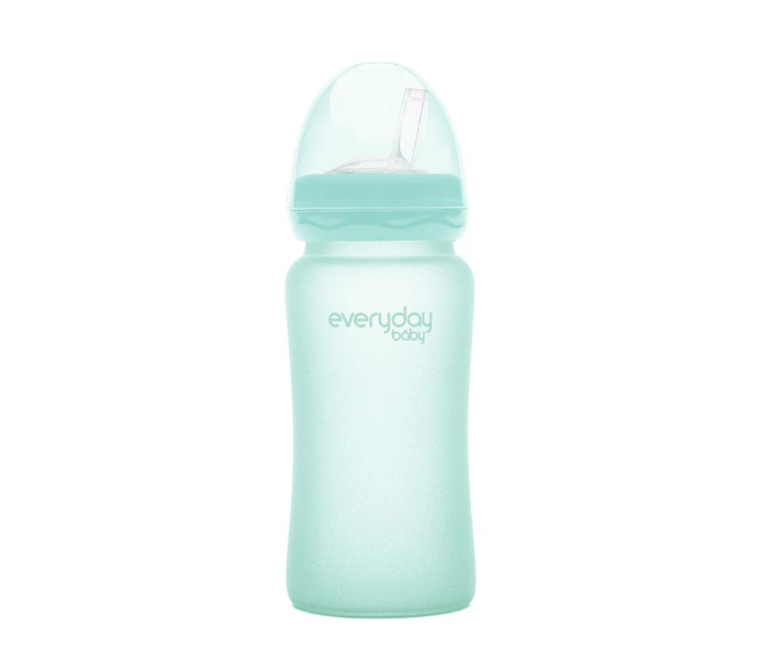 Everyday Baby 240ml Glass Straw Bottles - Mint Green 1 in UAE