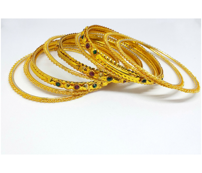 Gold Plated Set Bangles For Women - Golden 1 in OMAN