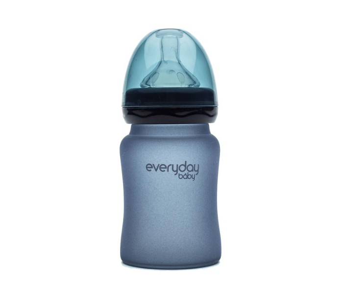 Everyday Baby 150ml Glass Heat Sensing Baby Bottle - Blueberry 1 in UAE