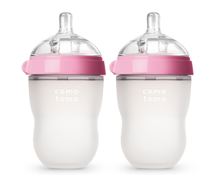 Comotomo 236 ml Pack of 2 Natural Feel Baby Bottle - Pink 1 in UAE