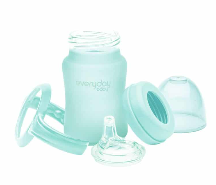 Everyday Baby 150ml Glass Sippy Cup Shatter Protected - Mint Green 3 in UAE