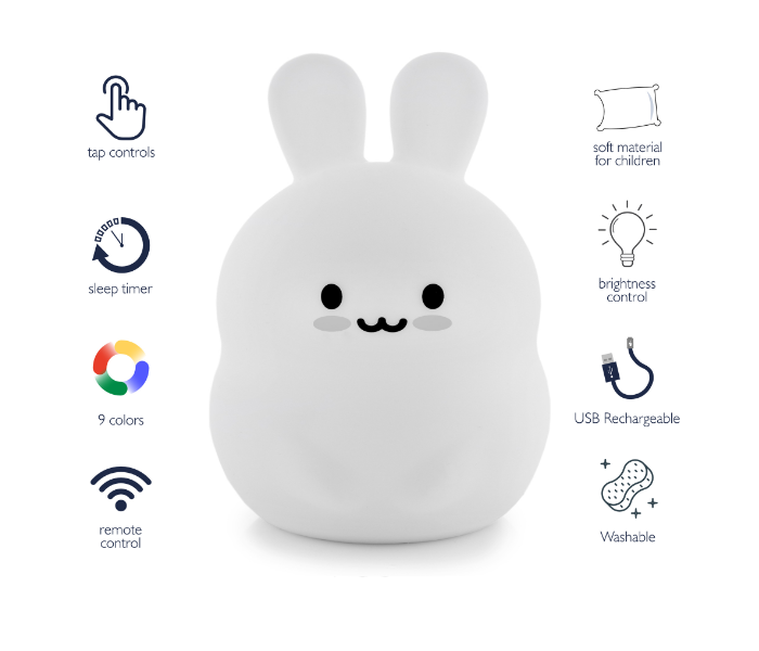 Lumipets Remote Control Bunny Nightlight Toy for Kids - White 2 in UAE