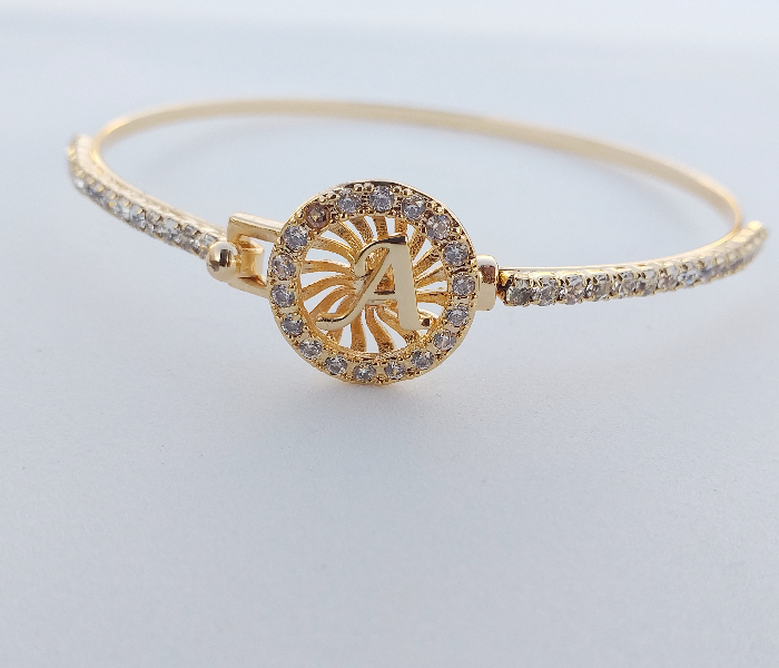Gold Plated Bracelet With Alphabet A - Golden 2 in OMAN