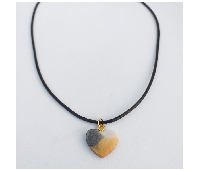 Fashion Necklace With Dual Colour Heart Pendant For Women - Black 1 in OMAN